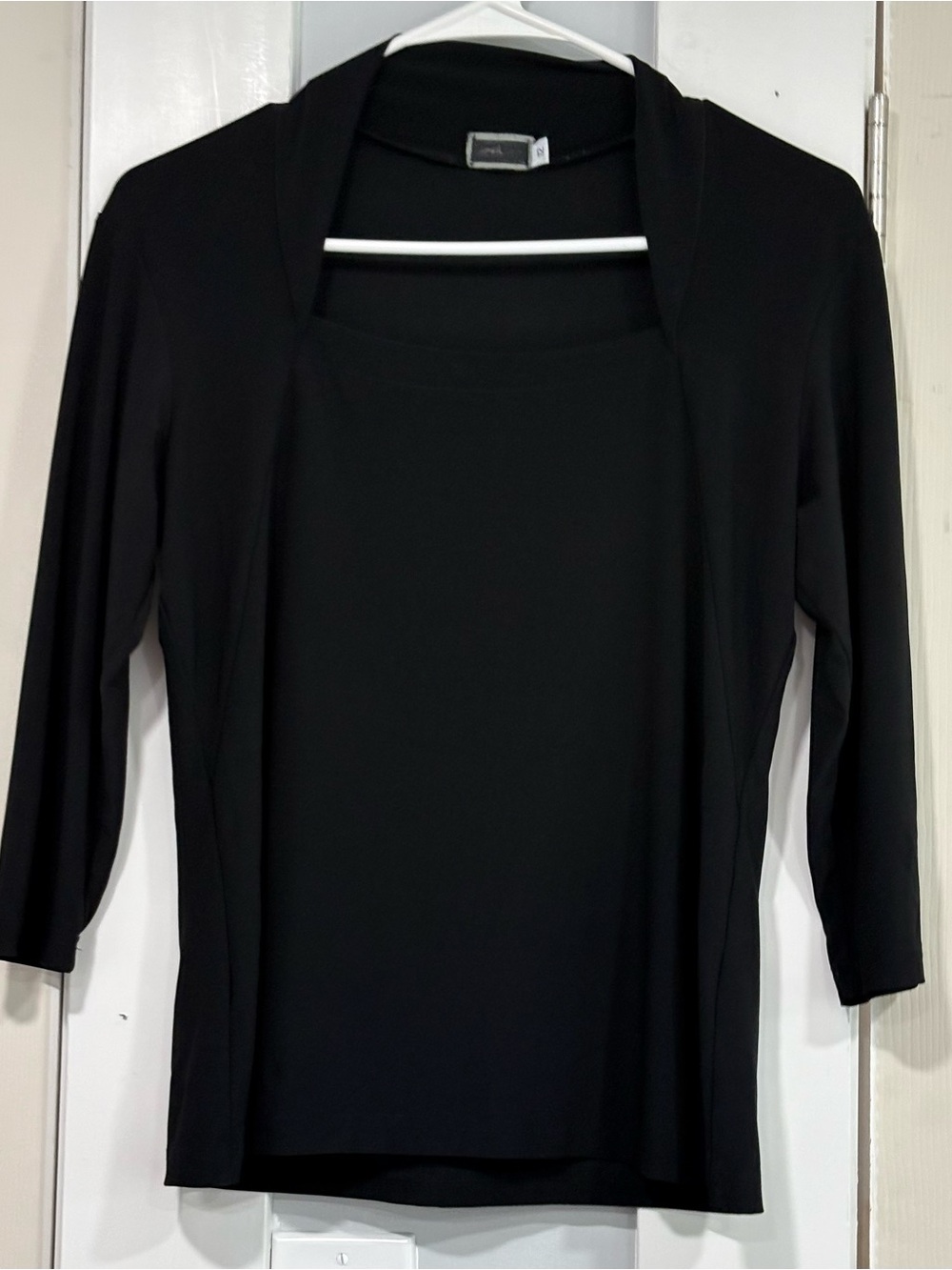 Simpli The Best Women’s Black 3/4 Sleeve Layered Blouse Top Size 12 Made Canada